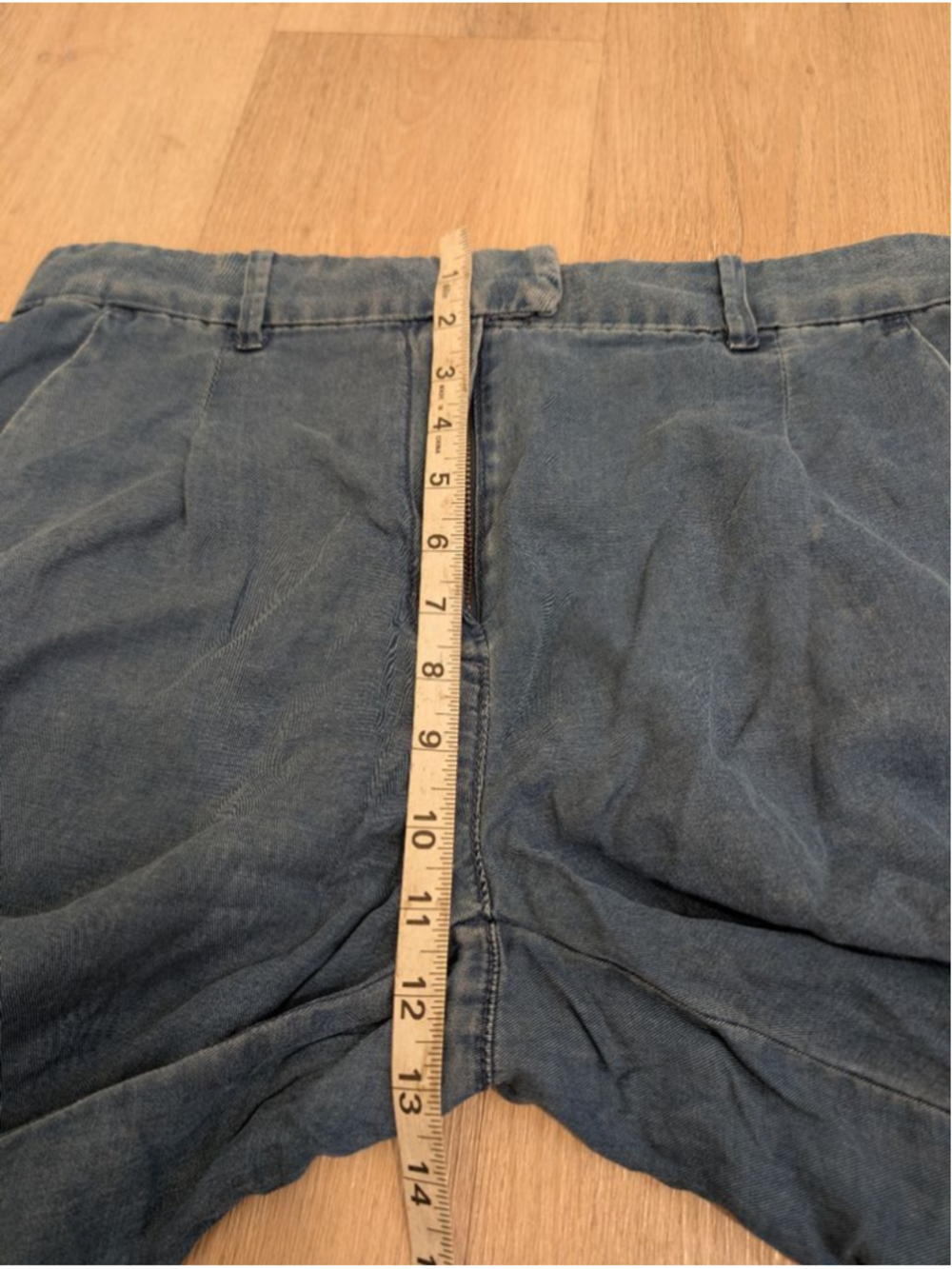 Women's American Eagle Blue Wide Leg Trousers Sz 8 lightweight denim jeans style - Picture 8 of 9